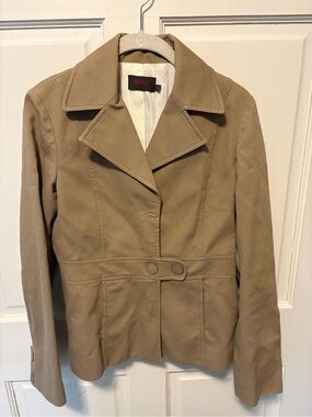 Reiss London tan cotton collared women’s classic jacket coat 10 s small